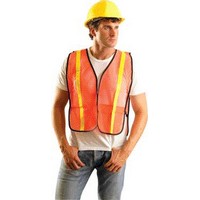 Occunomix XGTM-OR OccuNomix Regular Orange OccuLux Lightweight Polyester And Mesh Non-ANSI Economy Vest With Front Hook And Loop